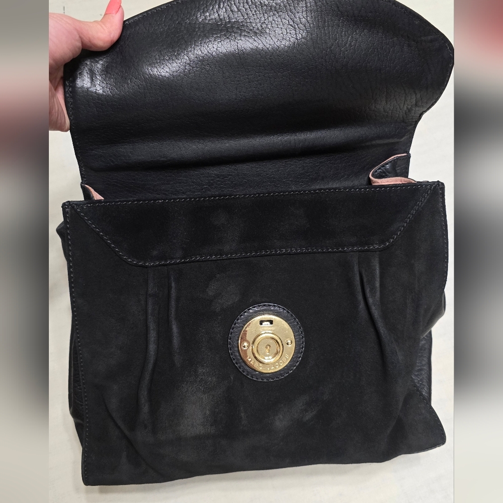 Marc Jacobs Black Suede Top-Handle Shoulder Bag - Picture 11 of 17